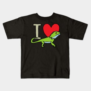 I Love Bearded Dragons Kids T-Shirt